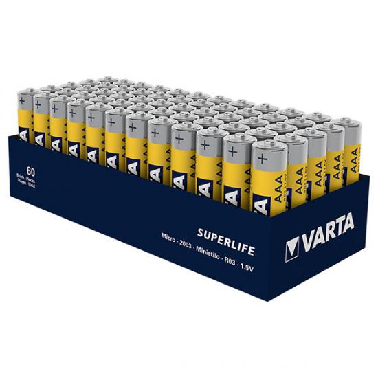 VARTA SUPERLIFE ÇİNKO AAA İNCE KALEM PİL 60’LI PAKET 